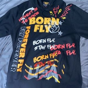 Born fly black hoodie